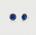 Lapis Lazuli Doublet and Blue Zircon Gemstones Stud Earrings in Gold Plated Silver-AlmadiPietra Lapis Lazuli Doublet and Blue Zircon Gemstones Stud Earrings in Gold Plated Silver-AlmadiPietra