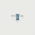 ​Sky Blue Topaz Ring in 14K White Gold-AlmaDiPietra