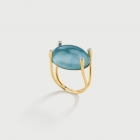 Aquamarine Cabochon with Diamonds Statement Ring in 18K Yellow Gold-AlmaDiPietra Aquamarine Cabochon with Diamonds Statement Ring in 18K Yellow Gold-AlmaDiPietra