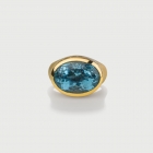 Oval Custom Cut Aquamarine with Diamonds Statement Ring in 18K Yellow Gold-AlmaDiPietra Oval Custom Cut Aquamarine with Diamonds Statement Ring in 18K Yellow Gold-AlmaDiPietra