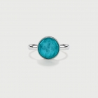 Doublet Crystal Quartz with Amazonite Silver Ring-AlmaDiPietra Doublet Crystal Quartz with Amazonite Silver Ring-AlmaDiPietra