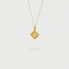 "Rhombus Checkered" 14K Gold Pendant of “Linned Drops” Collection-AlmaDiPietra "Rhombus Checkered" 14K Gold Pendant of “Linned Drops” Collection-AlmaDiPietra