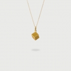 "Vertical Cube" 14K Gold Pendant of “Linned Drops” Collection-AlmaDiPietra "Vertical Cube" 14K Gold Pendant of “Linned Drops” Collection-AlmaDiPietra