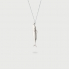 ​​White Rhodium Plated Silver Fish Pendant​-AmlaDiPietra