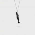 ​B​lack  Rhodium Plated Silver Fish Pendant​​-AlmaDiPietra