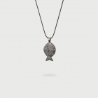 ​Black Rhodium Plated Silver Fish Pendant-AlmaDiPietra