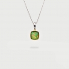 Doublet Crystal Quartz Pendant with Green Copper Gold Plated Silver Pendant-AlmaDiPietra
