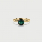 ​Deep Green Tourmaline Ring in 14K Yellow Gold-AlmaDiPietra