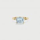 Natural Aquamarine Ring in 14K Yellow Gold-AlmaDiPietra