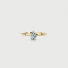 Natural Pear-Cut Aquamarine Ring in 14K Yellow Gold-AlmaDiPietra