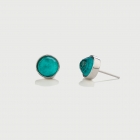 Doublet Crystal Quartz with Amazonite platinum Plated Silver Stud Earrings-AlmaDiPietra Doublet Crystal Quartz with Amazonite platinum Plated Silver Stud Earrings-AlmaDiPietra