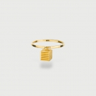 "Cube" 14K Gold Ring of “Linned Drops” Collection-AlmadiPietra
