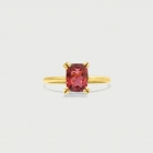 Red Tourmaline Ring in Solid 14K Yellow Gold-AlmadiPietra