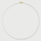 White Freshwater Pearls strand bead necklace in 14K Yellow Gold-AlmaDiPietra White Freshwater Pearls strand bead necklace in 14K Yellow Gold-AlmaDiPietra
