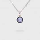 Kyanite Doublet with Blue Zircon Gemstones Pendant in Gold plated Silver-AlmadiPietra