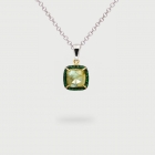 Labradorite Doublet with green Zircon Gemstones Pendant in Gold plated Silver-AlmadiPietra