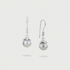 Grey Freshwater Pearl Drop Earrings in 18K white gold-AlmadiPietra Grey Freshwater Pearl Drop Earrings in 18K white gold-AlmadiPietra