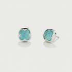 Doublet Crystal Quartz with Aquamarine Silver Stud Earrings-AlmadiPietra Doublet Crystal Quartz with Aquamarine Silver Stud Earrings-AlmadiPietra