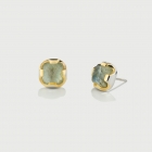 Labradorite Doublet Stud Earrings in Gold Plated Silver -AlmadiPietra Labradorite Doublet Stud Earrings in Gold Plated Silver -AlmadiPietra