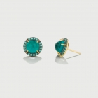 Amazonite Doublet and Green Zircon Gemstones Stud Earrings in Gold Plated Silver -AlmadiPietra Amazonite Doublet and Green Zircon Gemstones Stud Earrings in Gold Plated Silver -AlmadiPietra