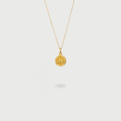 ​​​"Caged Sun" 14K Gold Pendant of “Linned Drops” Collection​​​-AlmaDiPietra