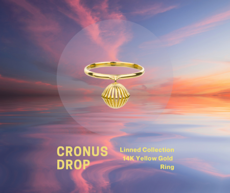 "Cronus" 14K Gold Ring of “Linned Drops” Collection-AlmadiPietra
