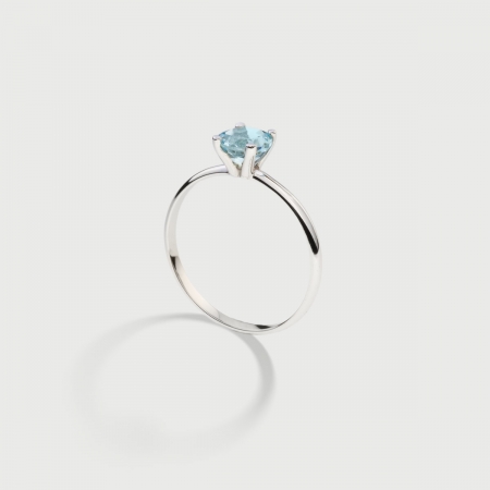 Sky Blue Topaz Ring in 14K White​ Gold Ring​-AlmaDiPietra