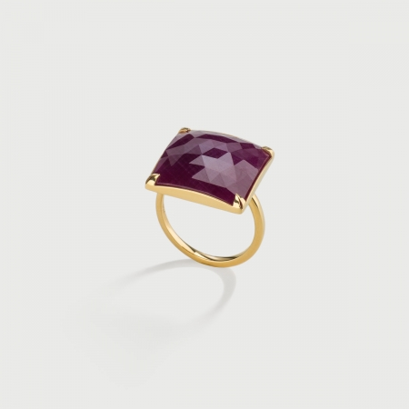 Ruby Statement Ring in 18K Yellow Gold-AlmaDiPietra
