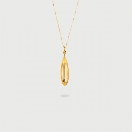 ​"Submarine" 14K Gold Pendant of “Linned Drops” Collection​-AlmaDiPietra