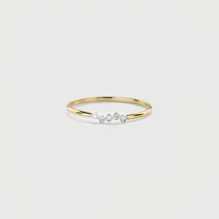 Diamonds Wave Stackable Ring in 14K Yellow Gold-AlmaDiPietra