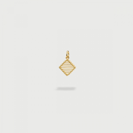 ​​"Rhombus Stitched" 14K Gold Pendant of “Linned Drops” Collection​​-AlmaDiPietra