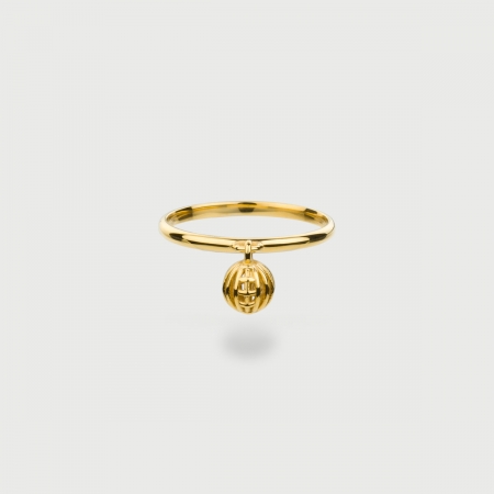 "Caged Sun" 14K Gold Ring of “Linned Drops” Collection-AlmadiPietra