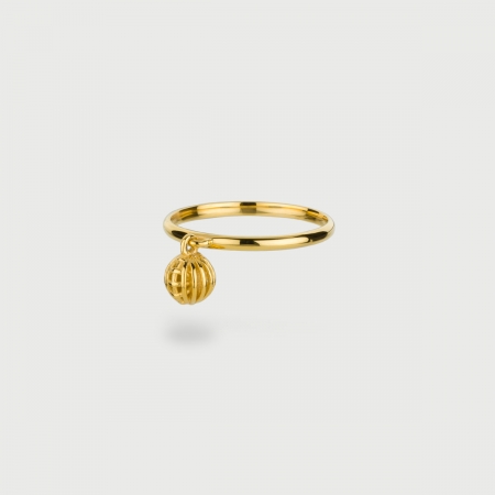 "Caged Sun" 14K Gold Ring of “Linned Drops” Collection-AlmadiPietra