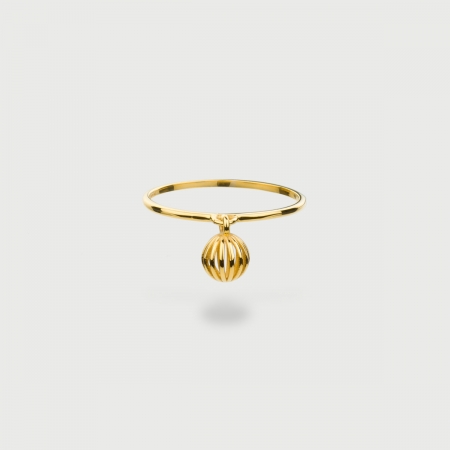 "Sphere" 14K Gold Ring of “Linned Drops” Collection-AlmadiPietra