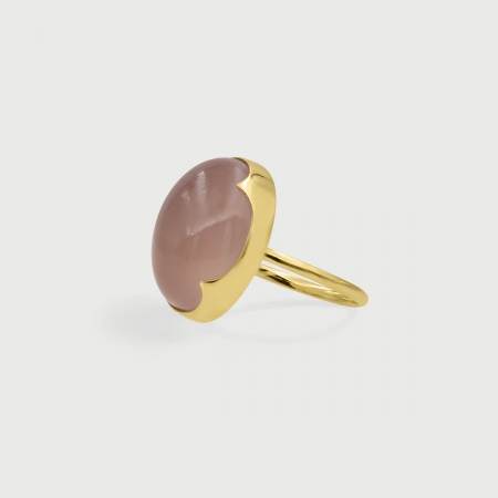 Rose Quartz Statement Ring-AlmadiPietra