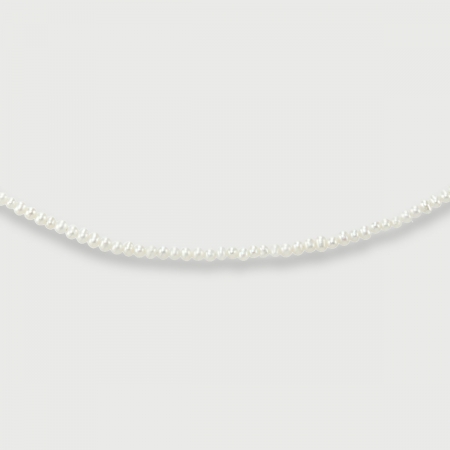 White Freshwater Pearls strand bead necklace in 14K Yellow Gold-AlmaDiPietra